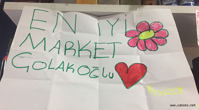 Çocuklardan bakkal amcaya resimli mesaj