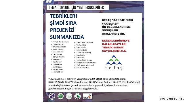 SEDAŞ’ın Proje Fikri Yarışmasında Finalist Adaylar Belli Oldu
