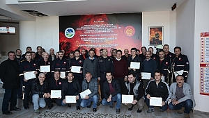 İtfaiyecilere Yangın Sonrası Olay Yeri İnceleme sertifikası