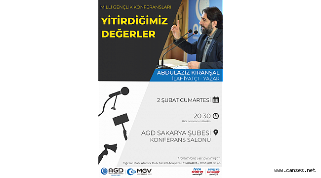 AGD SAKARYA ŞUBESİ’NDEN KONFERANSA DAVET
