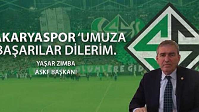SAKARYASPOR’A DESTEK İÇİN ASKF BAŞKANI YAŞAR ZIMBA TRİBÜNDE YERİNİ ALACAK