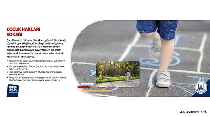Adapazarı’na Çocuk Hakları Sokağı Geliyor