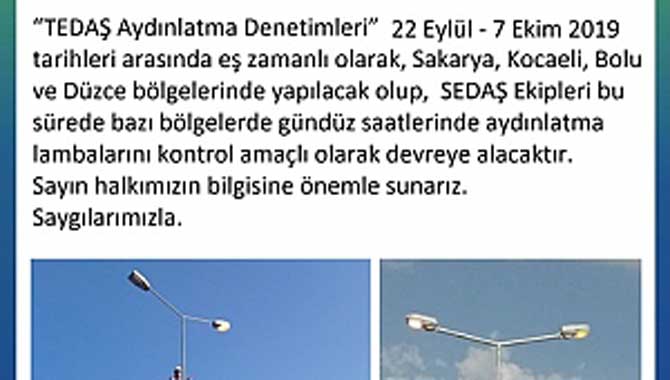 SOKAK AYDINLATMALARI GÜNDÜZDE DEVREYE ALINABİLECEK BOŞUNA YANIYOR SANILMASIN