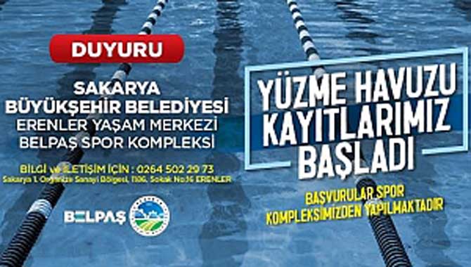 Yaşam merkezinde yüzme havuzu kayıtları başladı