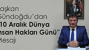 Başkan Gündoğdu’dan ‘10 Aralık Dünya İnsan Hakları Günü’ Mesajı