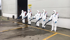 Büyükşehir dezenfekte ekipleri görevde 