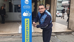 Muhtelif noktalara dezenfektan otomatları eklendi 