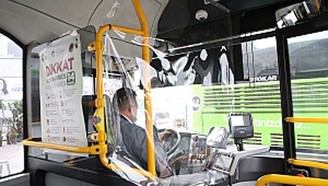 Belediye otobüslerinde Korona virüse karşı brandalı önlem 