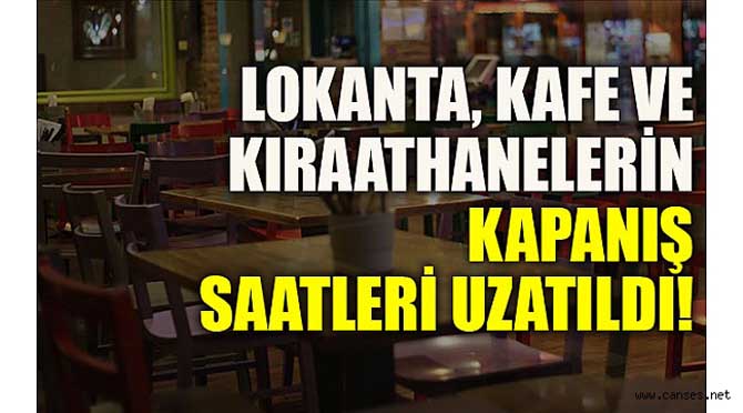 Lokanta ve kafelere saat düzenlemesi