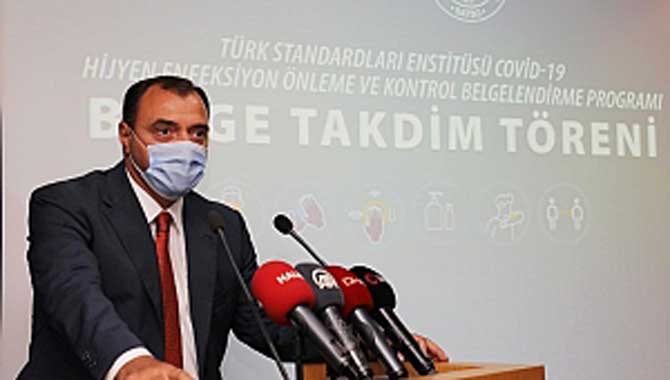 İlimizde TSE COVİD-19 Hijyen Enfeksiyon Önleme ve Kontrol Belgelendirme Takdim Töreni Düzenlendi