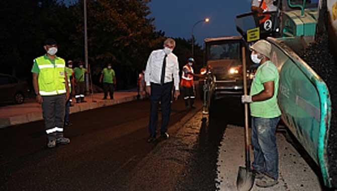 Yazlık Caddesi’nde gece mesaisi