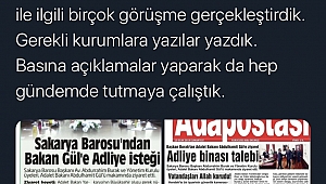 Baro Başkanı Burak’tan adliye paylaşımı 