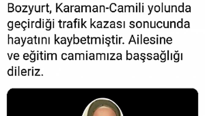 Eğitim Camiasını Üzen Kaza
