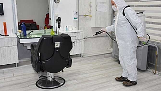 ERENLER'DE BERBERLER DEZENFEKTE EDİLİYOR