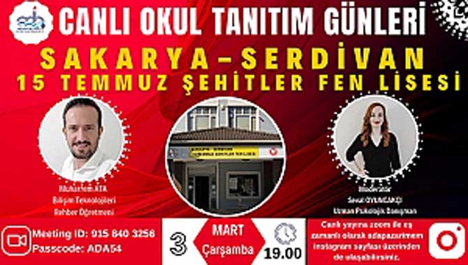 ADAPAZARI MEM “CANLI OKUL TANITIM GÜNLERİ” DEVAM EDİYOR