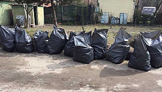 Göl çevresinden 10 poşet çöp toplandı