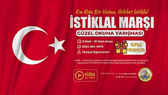 Sapanca Belediyesi’nden İstiklal Marşı Okuma Yarışması