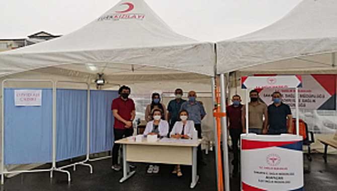 Aşı çadırları kuruldu