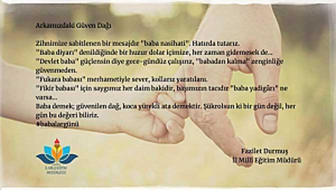 Durmuş’tan ‘Babalar Günü’ Mesajı