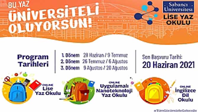 Sabancı Üniversitesi Lise Yaz Okulları kayıtları 20 Haziran’da sona eriyor
