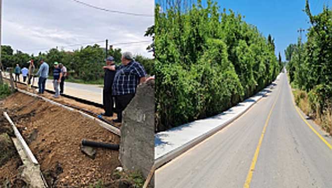 Tepetarla Mahallesinde beton yaya yolu çalışmaları tamamlandı 