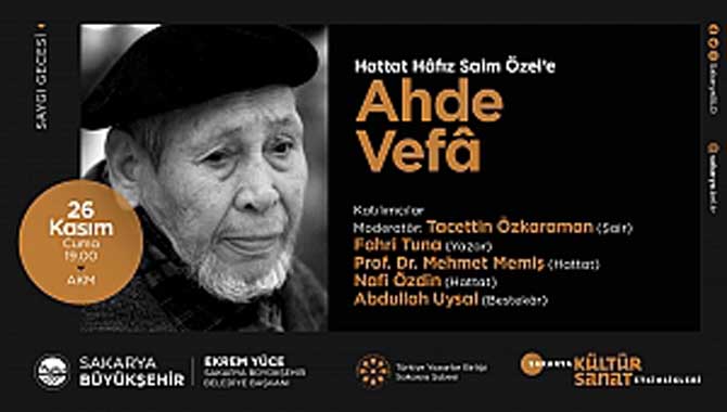 Hattat Saim Özel’e saygı gecesi 