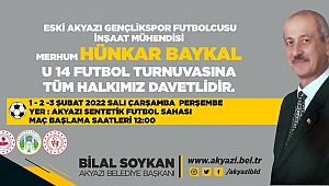 Akyazı’da Hünkar Baykal anısına turnuva düzenlenecek 