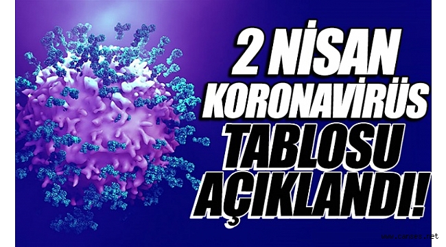 2 Nisan koronavirüs tablosu açıklandı!