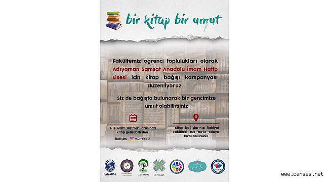 Sakarya Üniversitesi Öğrenci Topluluklarından Kitap Bağışı Kampanyası