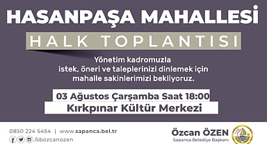 Bu Ay ki Halk Toplantısı, Hasanpaşa Mahallesi’nde Gerçekleşecek 
