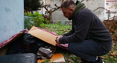 Soğuk kış gününde sokaktaki kimsesizlerin ailesi Büyükşehir 