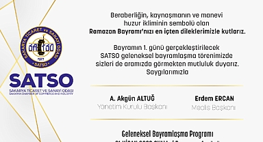 SATSO Geleneksel Bayramlaşma Töreni Bayramın İlk Günü Gerçekleşecek 