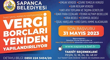  Sapanca Belediyesi’ne Vergi Borcu Olan Vatandaşlara Yapılandırma Müjdesi 