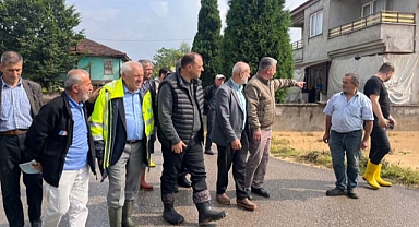 VALİ KALDIRIM,KAYMAKAM ACIR VE BAŞKAN YARDIMCISI BAHADIR SEL’İN VURDUĞU MAHALLELERDE 