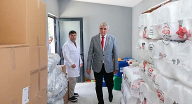 Başkan Ekrem Yüce Aşevi’ndeki üretimi inceledi 