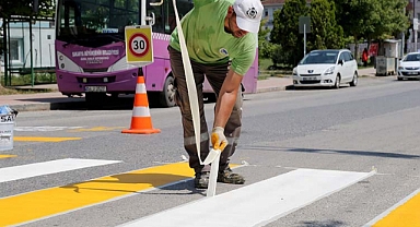 Büyükşehir yaya geçitleri ve bordürleri yeniliyor 