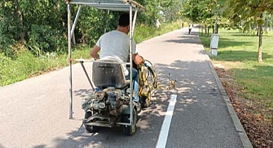 Büyükşehir’den bisiklet yollarında boyama çalışması 