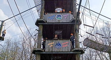 Macera Park’ta cesaretlerini test ettiler 