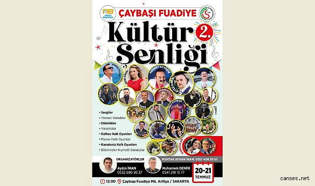 Çaybaşı Fuadiye Kültür Şenliği'nin ikincisi: 20-21 Temmuz'da renkli görüntülerle başlıyor