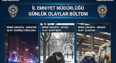 Sakarya’da Son 24 Saat: Trafik Kazası, İş Kazası ve Kayıp Eşya