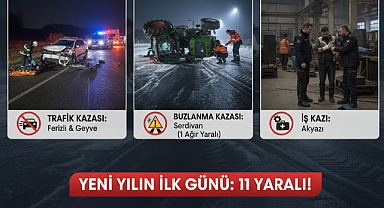 Sakarya’da Yeni Yılın İlk Acı Bilançosu: Trafik Kazalarında 11 Yaralı!