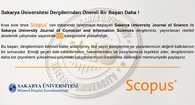 SAÜ Dergilerinden Dünya Çapında Başarı: SCOPUS’ta Dev Yükseliş! 