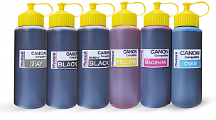 6 Kartuşlu Canon Yazıcılar için uyumlu 500 ml 6 Renk Mürekkep Seti (PHOTO INK Akıllı Mürekkep)